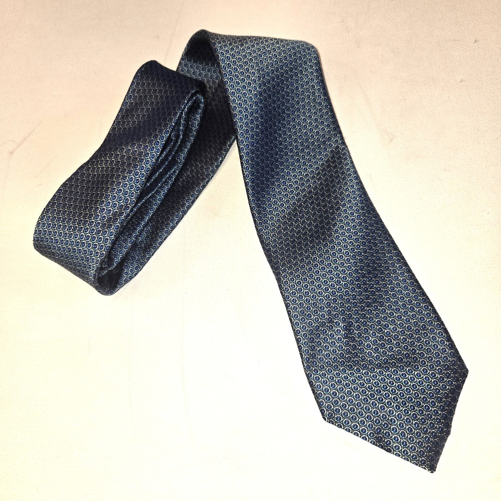Pronto Uomo 100% Silk Blue and Yellow‎ Dotted Pattern Men's Necktie